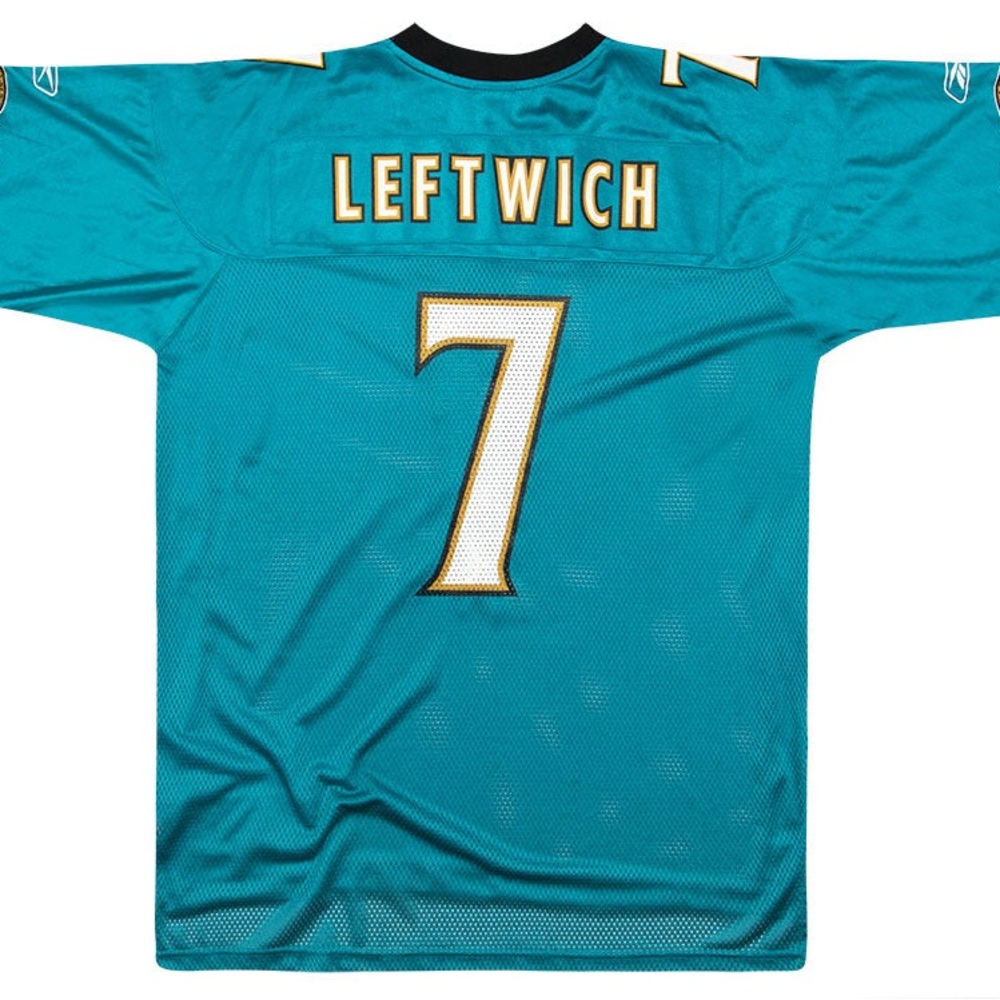 2003-04 JACKSONVILLE JAGUARS LEFTWICH #7 REEBOK ON FIELD JERSEY - Picture 2 of 8